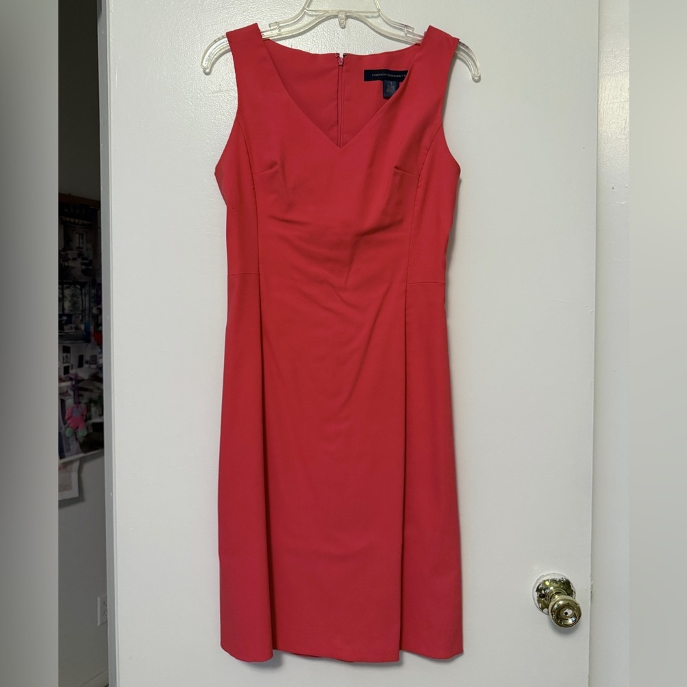 French Connection Salmon Midi Sheath Dress
